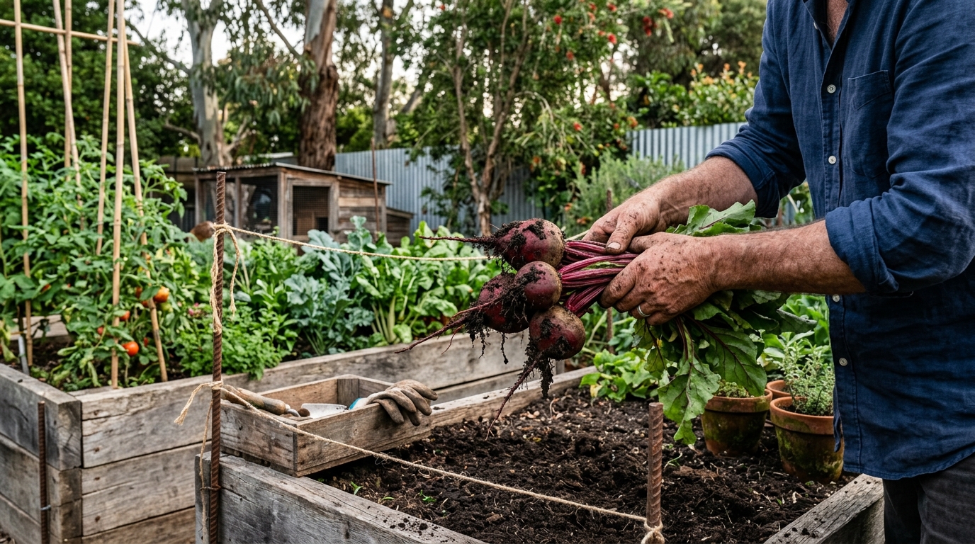 Freshly harvested beetroot