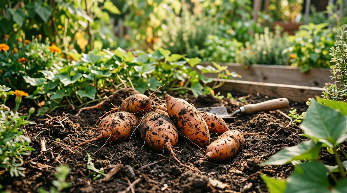 Sweet Potato growing in the garden